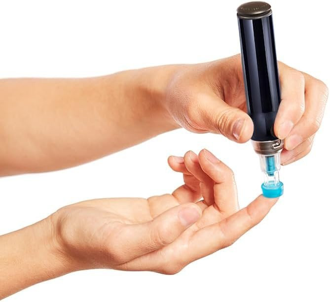 Genteel Plus No Prick Pain Vacuum Lancing Device for Diabetes Testing Blood Sugar Glucose - Black