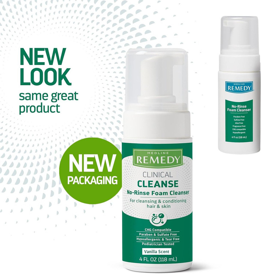 Remedy Clinical No-Rinse Foam Cleanser, Vanilla Scent, 4oz
