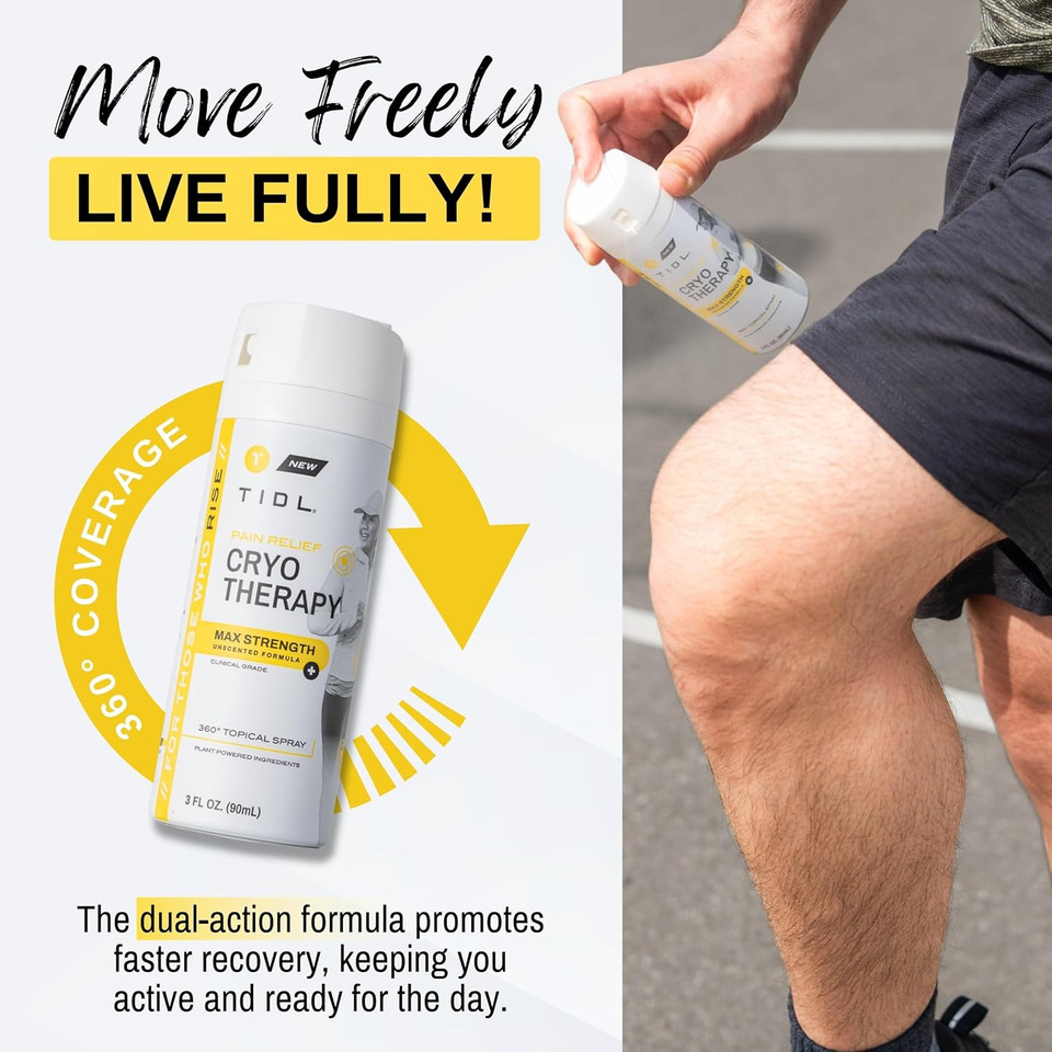 TIDL Sport Pain Relief Spray: Maximum Strength Recovery for Muscles & Joints, Fast-Acting Formula