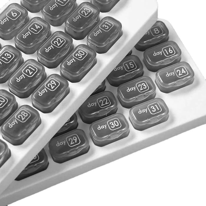 Overt Month Pill organizer with dates, practical & Bold design