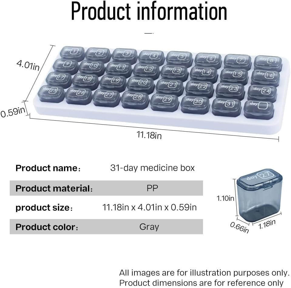 Overt Month Pill organizer with dates, practical & Bold design