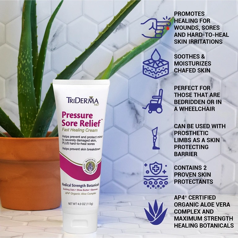 Triderma Pressure Sore Relief Healing Cream, 4 oz