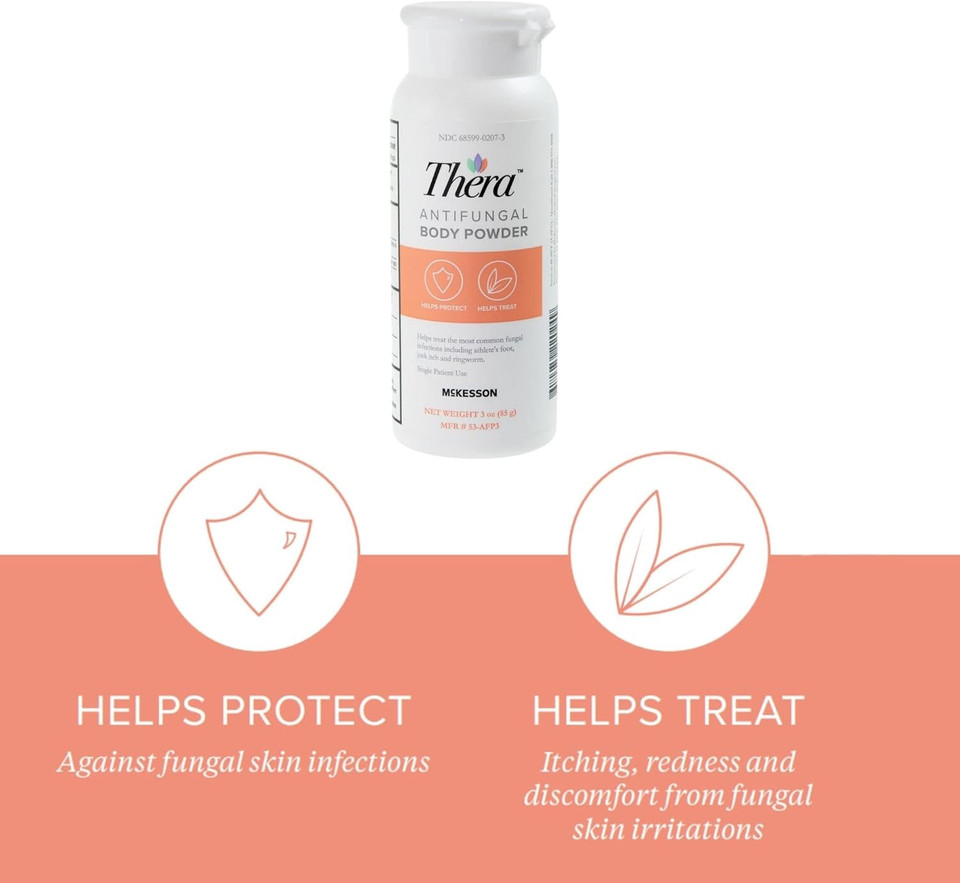 Thera Antifungal 2% Strength Powder Skin Protectant 3 oz Shaker Bottle By McKesson