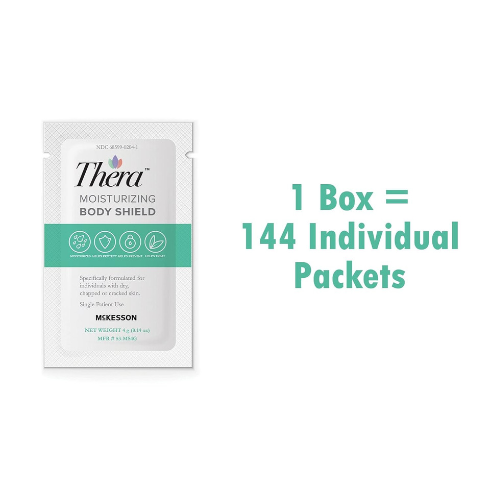 Thera Moisturizing Body Shield 4 Gram Individual Packet Scented Cream Skin Protectant By McKesson