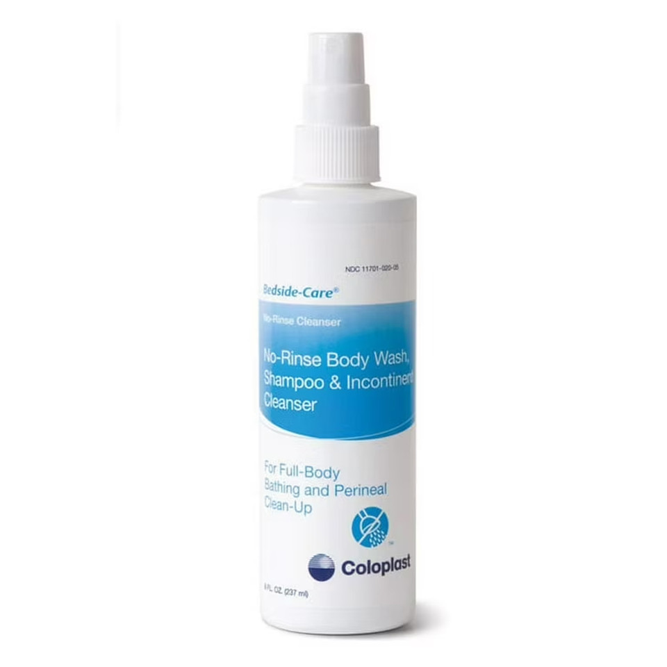 Bedside-Care Rinse-Free Shampoo and Body Wash, Unscented, 8.1 oz Pump Bottle