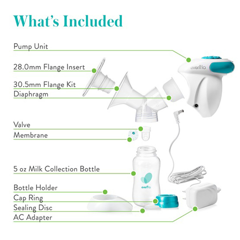 Compact manual pump fitting neatly into diaper bag for on-the-go occasional use