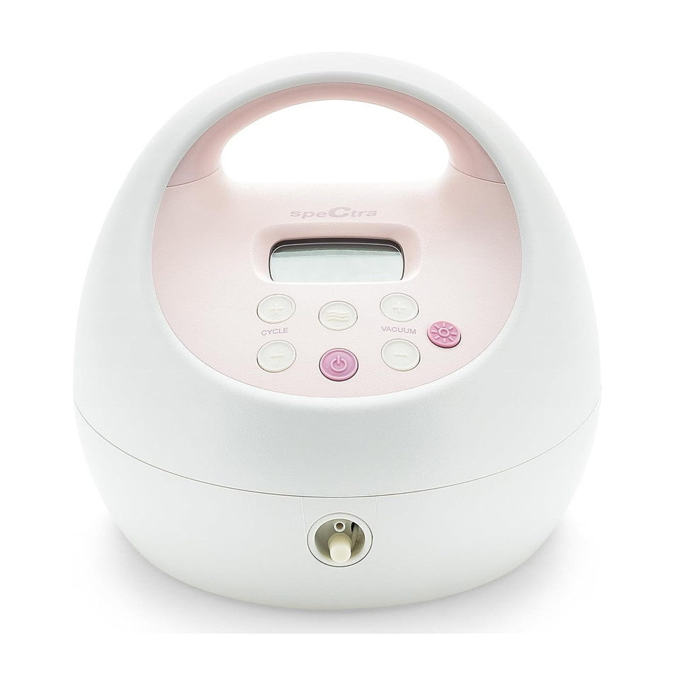 Spectra S2 Plus breast pump with manual hand pump switch kit on white background