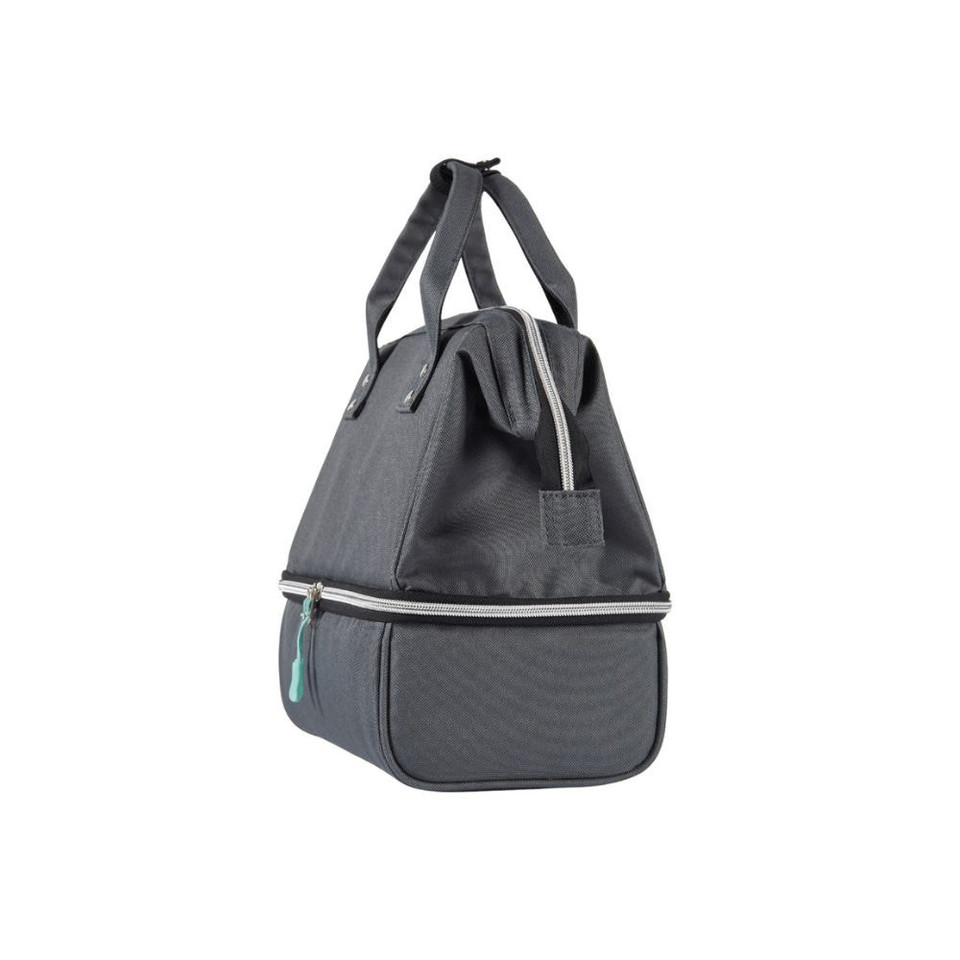 Tote bag with insulated cooler and ice pack for safe milk transport on the go