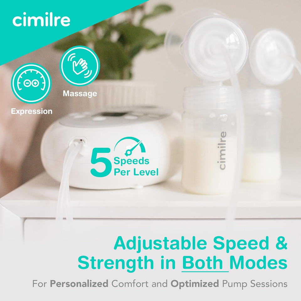 Mom's Choice Award badge shown with Cimilre S6+ breast pump