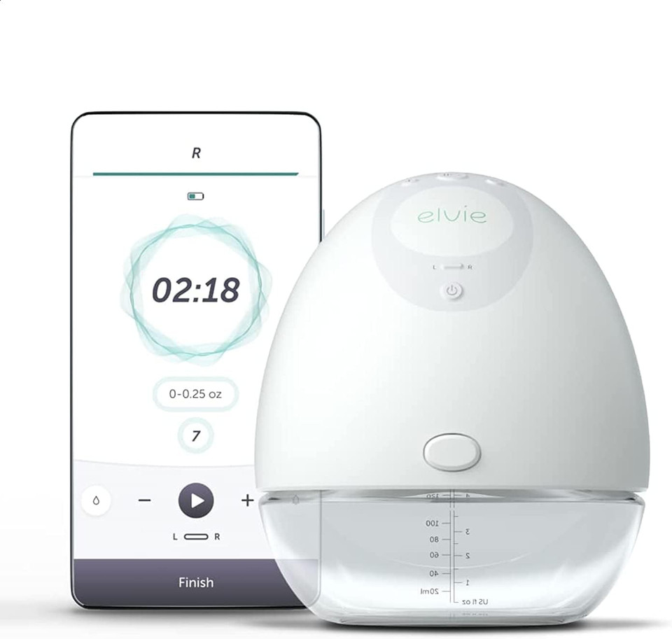 Elvie single wearable breast pump smallest and quietest on white background