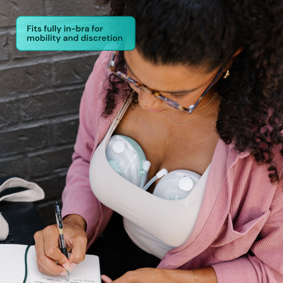 Willow Sync fitting fully inside bra with customizable tubing tucked away