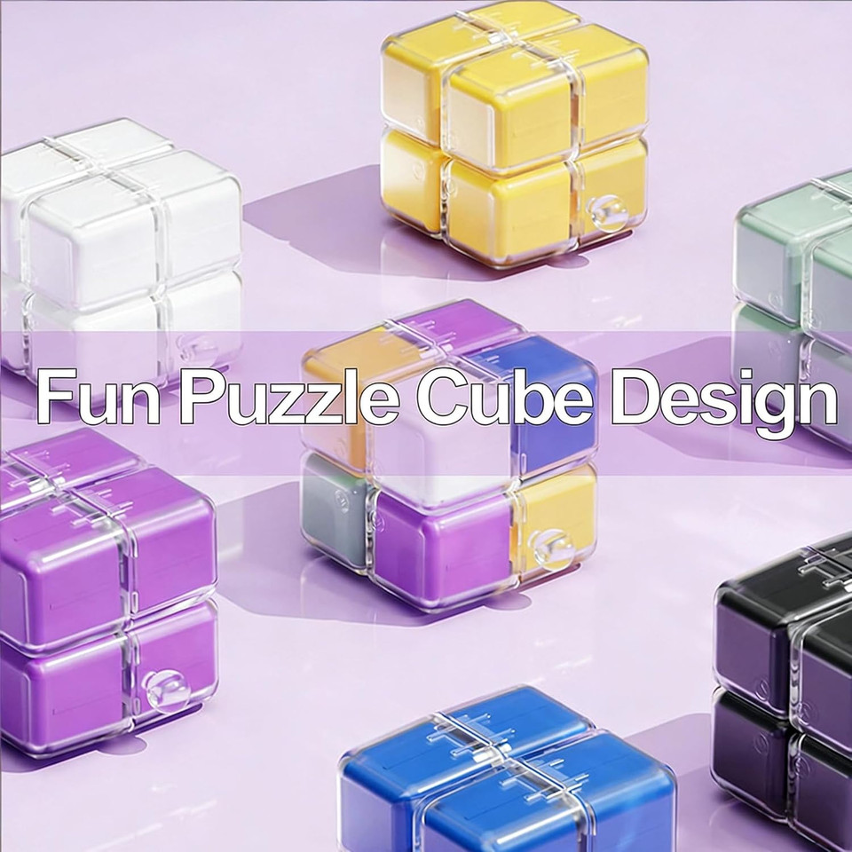 Overt Rubik's Cube Pill Box with Lanyard – Portable 8 Grids