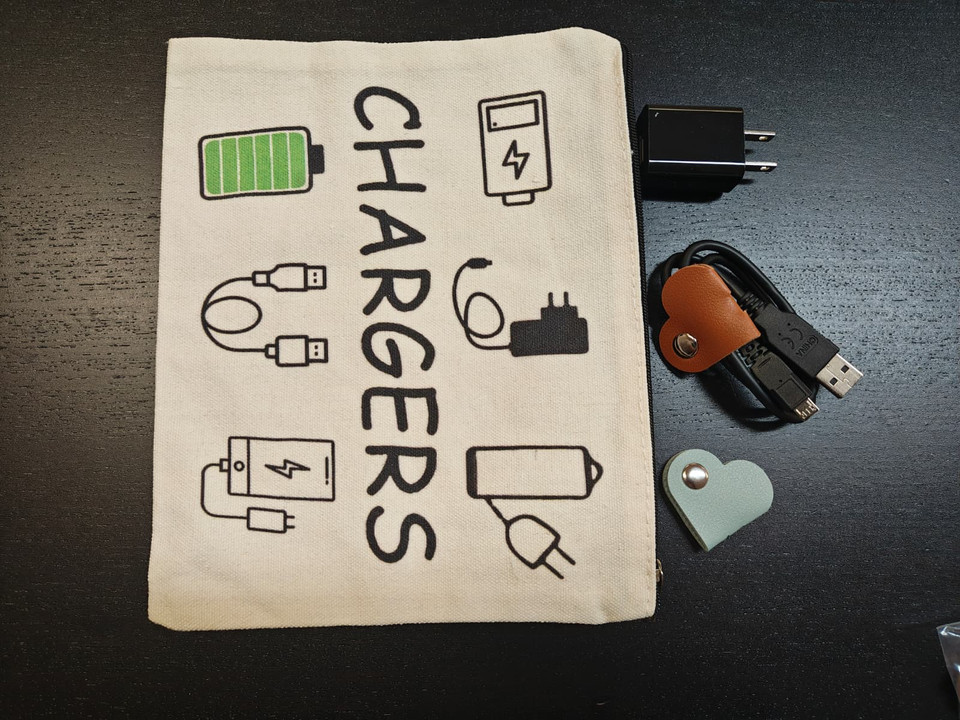Overt Diabetic Supplies Pouch Set with Heart Charger, Cable, Charging Block, and Two Holders