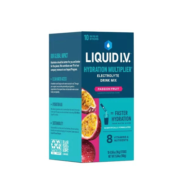 Individual Liquid I.V. stick packs for on-the-go immune and hydration support