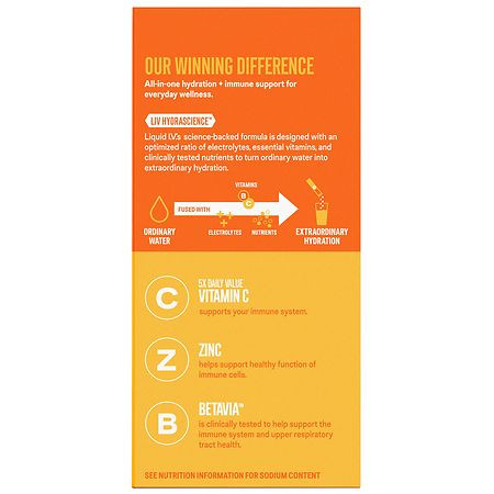 Individual Liquid I.V. stick packs for on-the-go immune and hydration support
