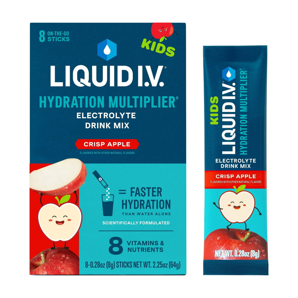 Liquid I.V. kids electrolyte drink mix in Crisp Apple flavor