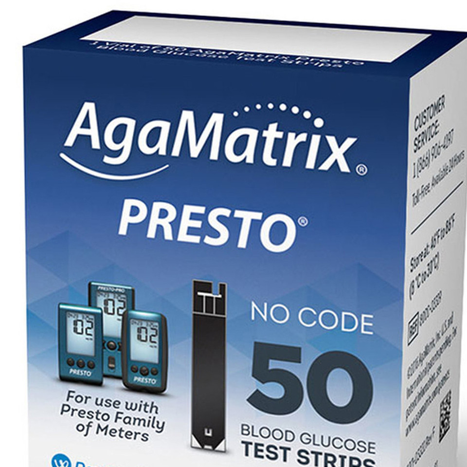 AgaMatrix WaveSense Presto Meter [+] Presto 50 Test Strips For Glucose Care