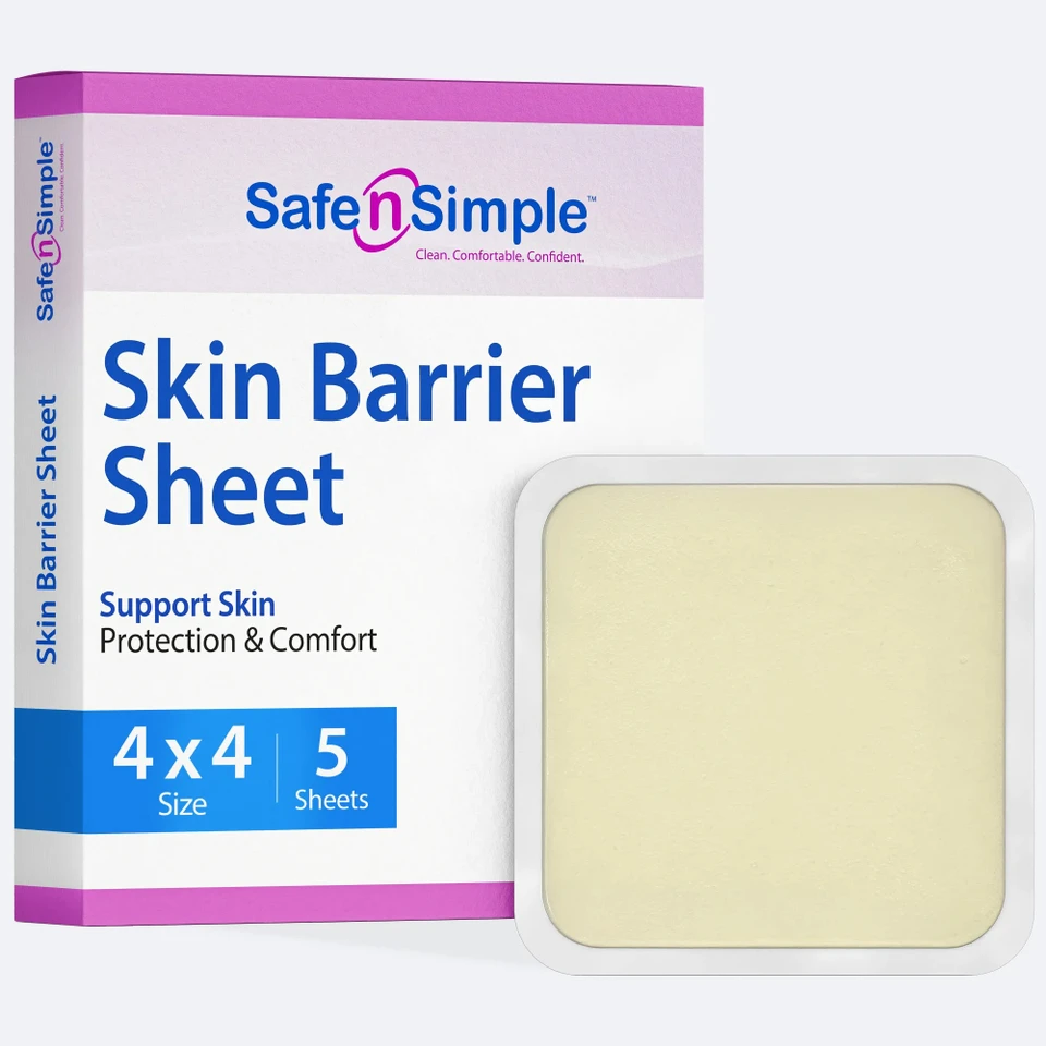 Safe N Simple 4x4 skin barrier sheet packaging