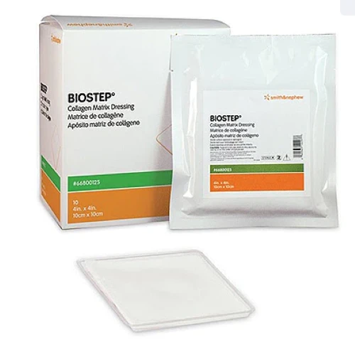 Biostep collagen dressing applied to wound site
