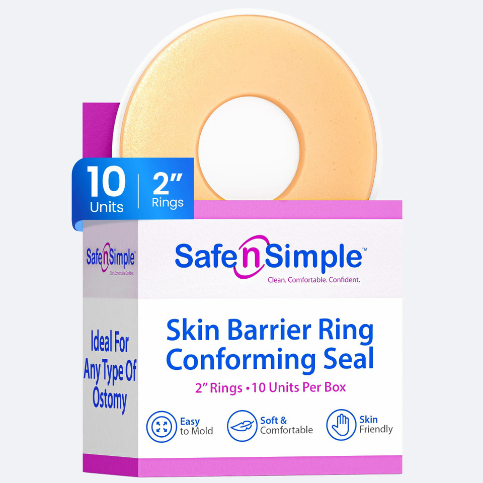 Safe N Simple 2" Conforming Adhesive Seals Skin Barrier Rings packaging
