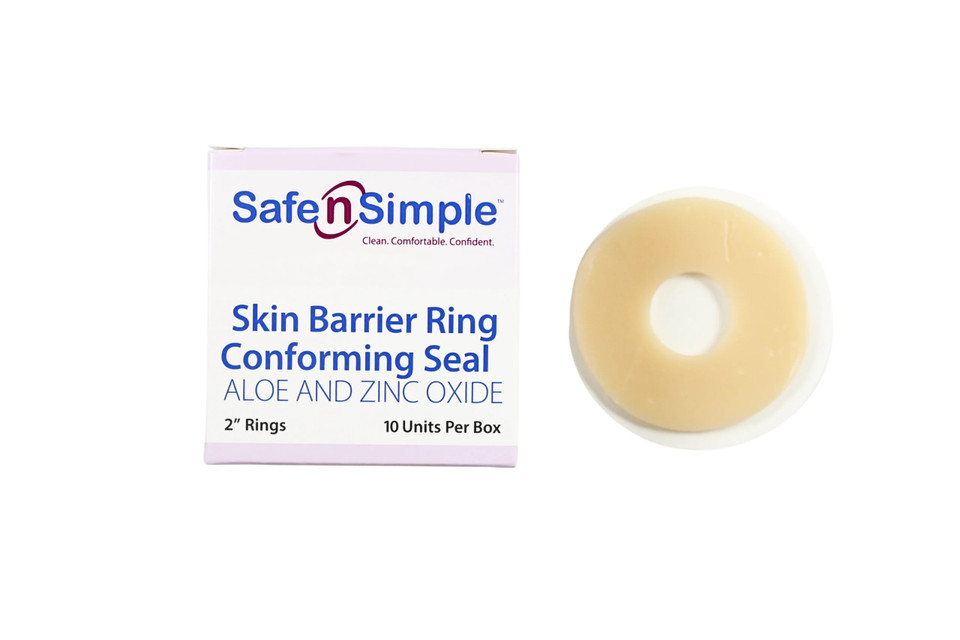 Safe N Simple 2" Conforming Skin Barrier Rings with Aloe and Zinc Oxide packaging