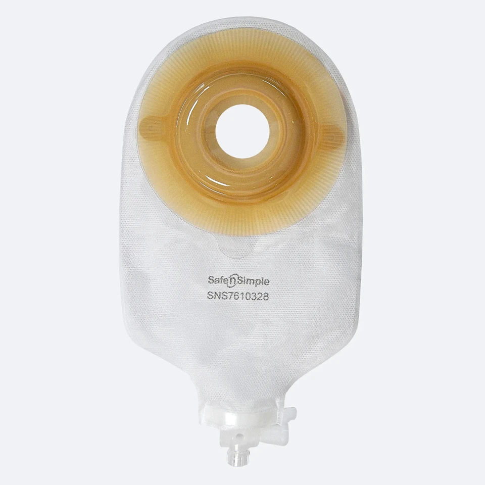 Safe N Simple 9" Convex Urostomy Pouch 1-1/4" Precut packaging