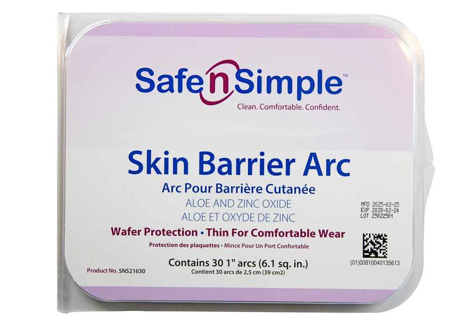 Safe N Simple 1" Skin Barrier Arcs with Aloe packaging