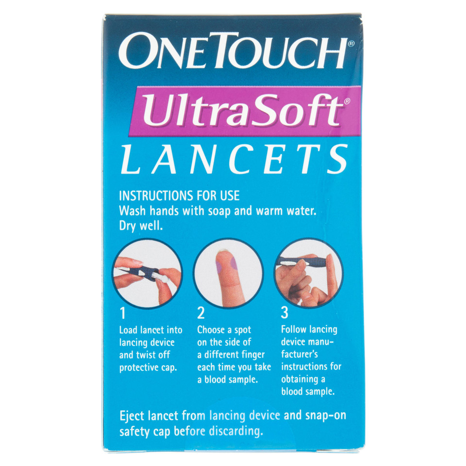 OneTouch Ultra Soft Lancets 100/bx For GLucose Care