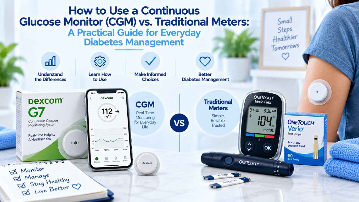 How to Use a Continuous Glucose Monitor (CGM) vs. Traditional Meters: A Practical Guide for Everyday Diabetes Management