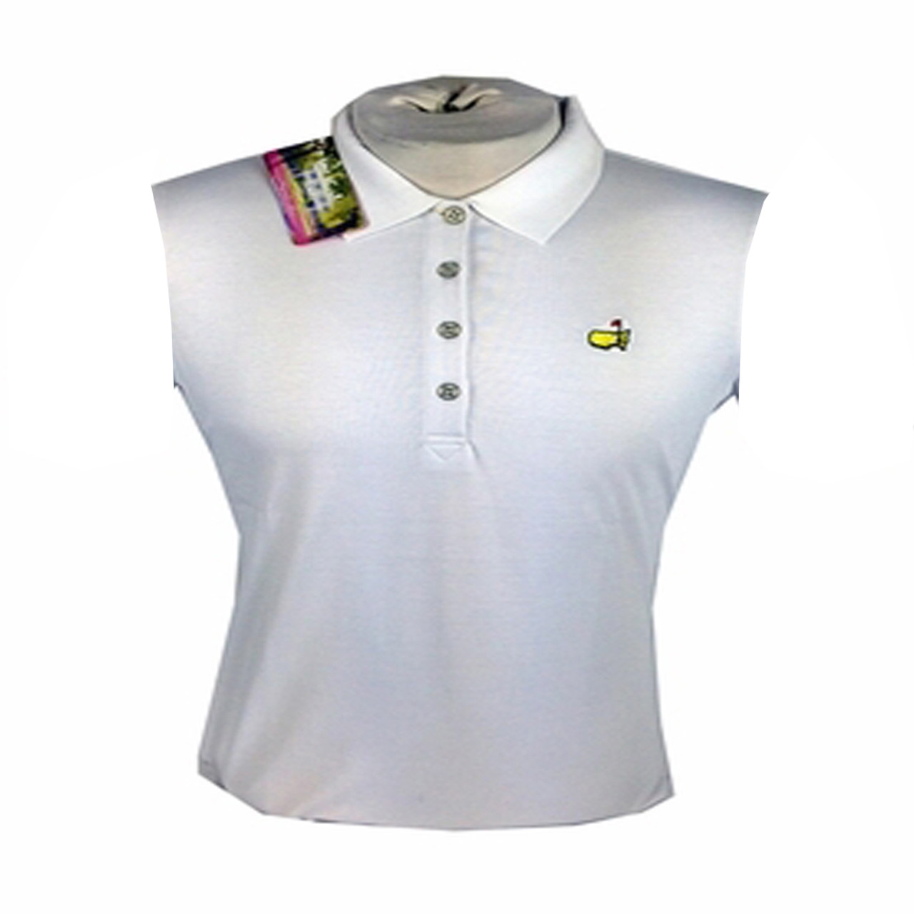 white sleeveless polo shirt for ladies