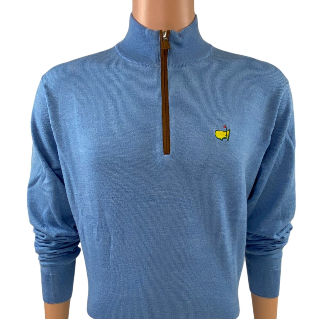 Masters Peter Millar Carolina Blue Merino Wool 1/4 Zip Sweater | Masters  Men's Apparel | Masters Cold Weather Wear | MMO Golf