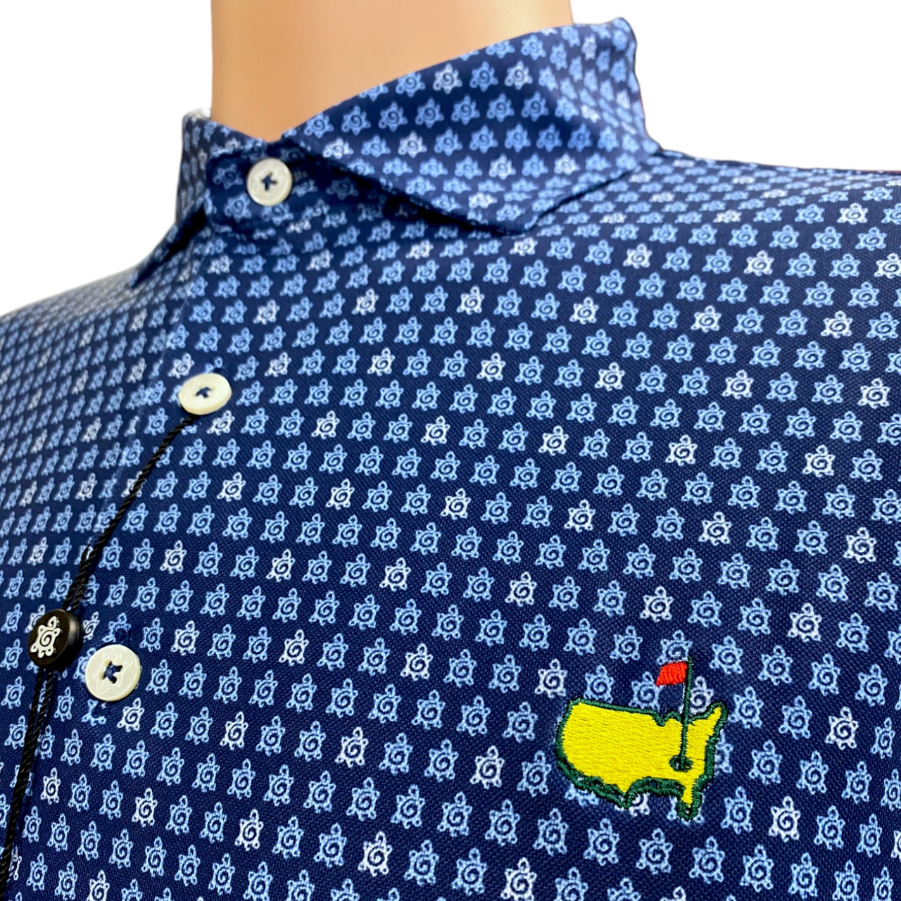 Masters Turtleson Navy and Luxe Blue Swirl Turtle Pattern Polo ...