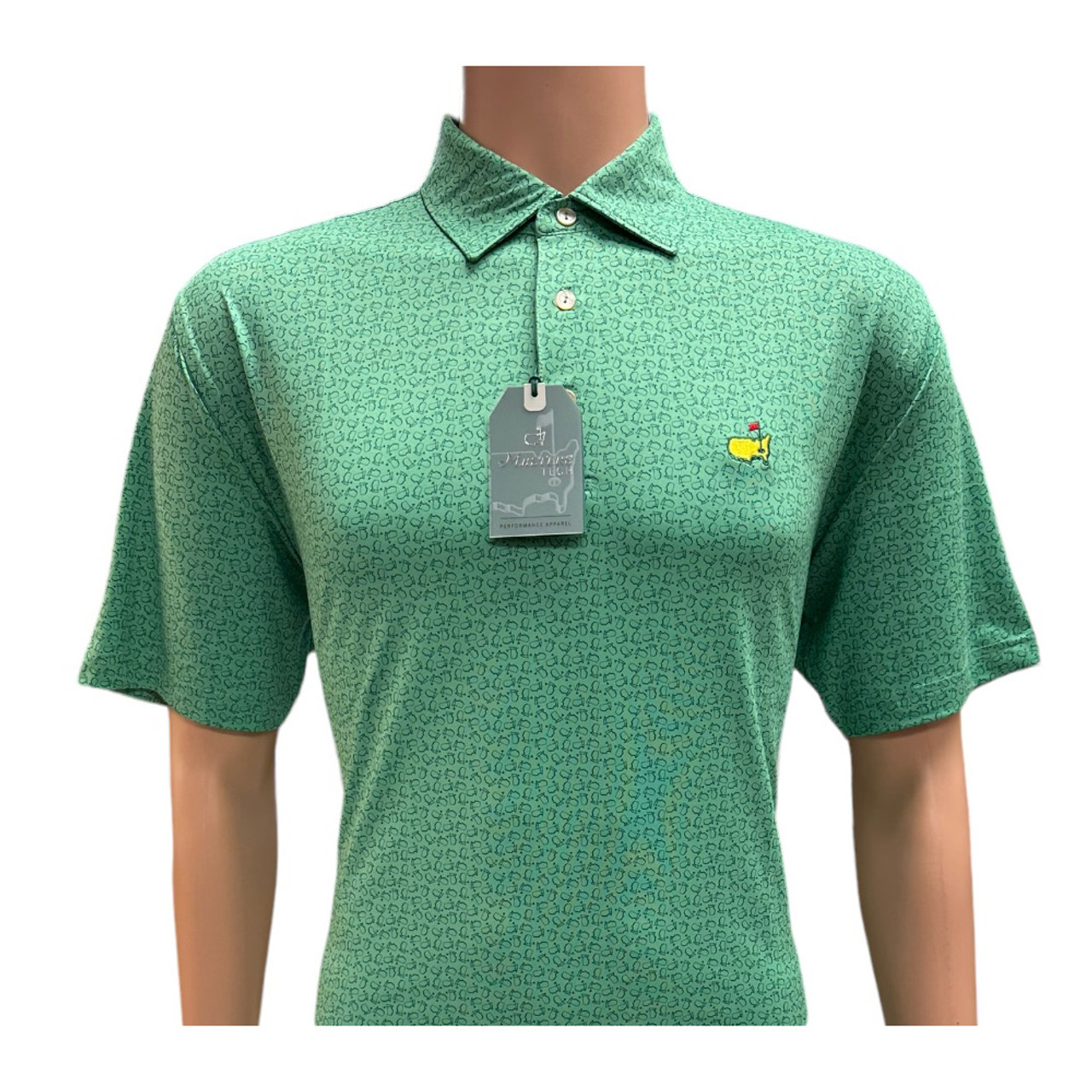 Masters Tech Green Performance Golf Shirt Polo with Dk Green ...