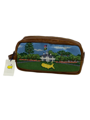 Masters Clubhouse Smathers & Branson Needlepoint and Leather Dopp Travel Kit Masters Clubhouse Smathers & Branson Needlepoint and Leather Dopp Travel Kit