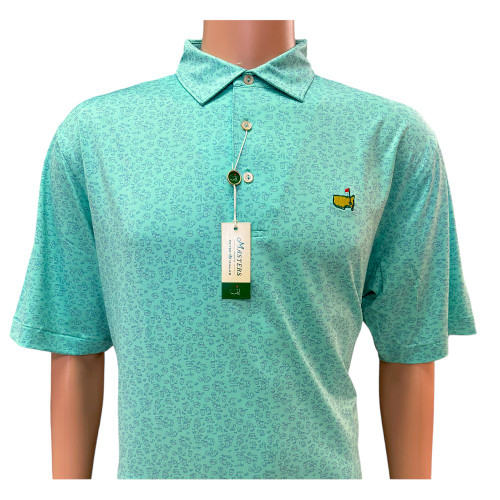 Masters Micro Stripe Performance Golf Shirt - Green
