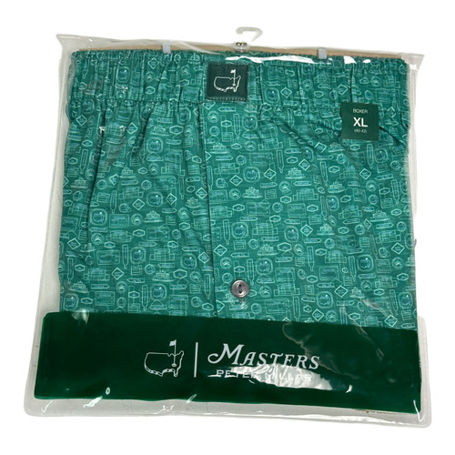 Masters Peter Millar Green Boxers with Signs Icons