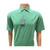 Masters Tech Clover Green Performance Golf Shirt Polo with Thin White Stripes