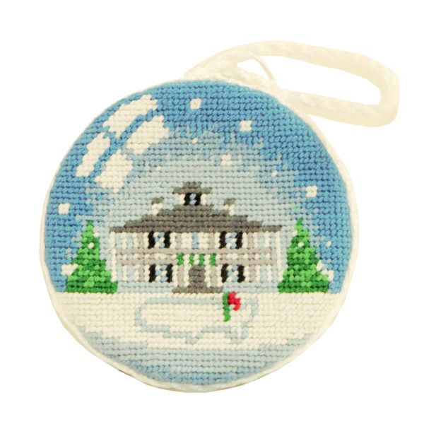 Masters Smathers & Branson Needlepoint Snow Globe Holiday Ornament