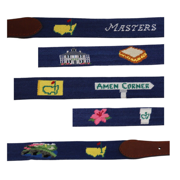 Masters Smathers & Branson Needlepoint Navy Icon Belt - MMO Golf