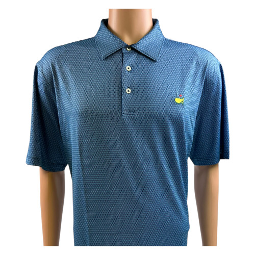 Masters Nvy with Blue Geometric Design Performance Tech Polo | Apparel ...