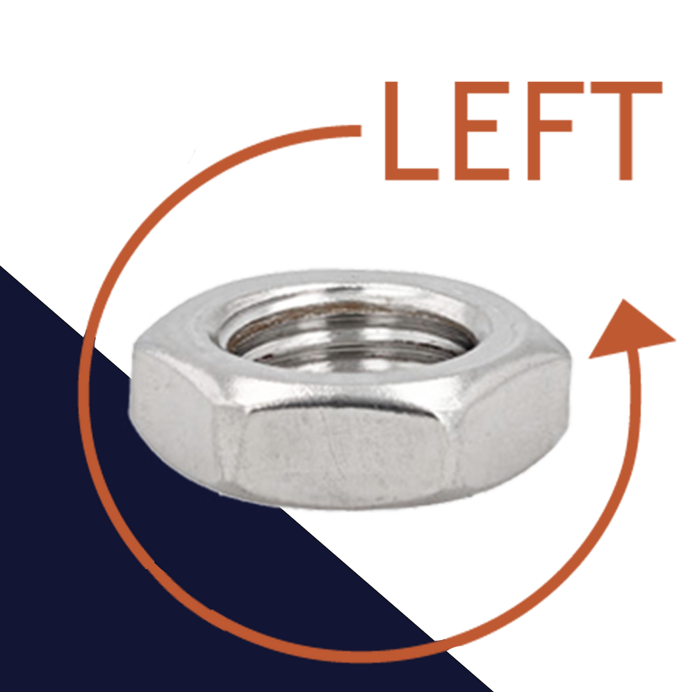 Jam Nut LEFT - A2 Stainless DIN 439L - BelMetric