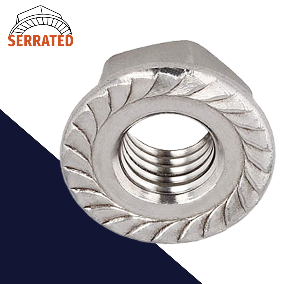 Flange Nut Serrated - A2 Stainless DIN 6923 - BelMetric