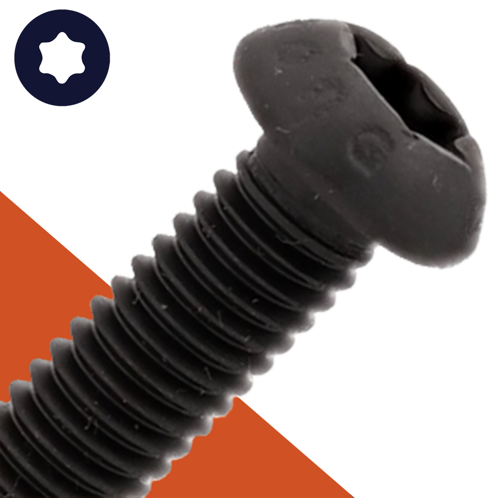 M6 Torx Button Head Black Stainless Coarse ISO 7380-1 - BelMetric