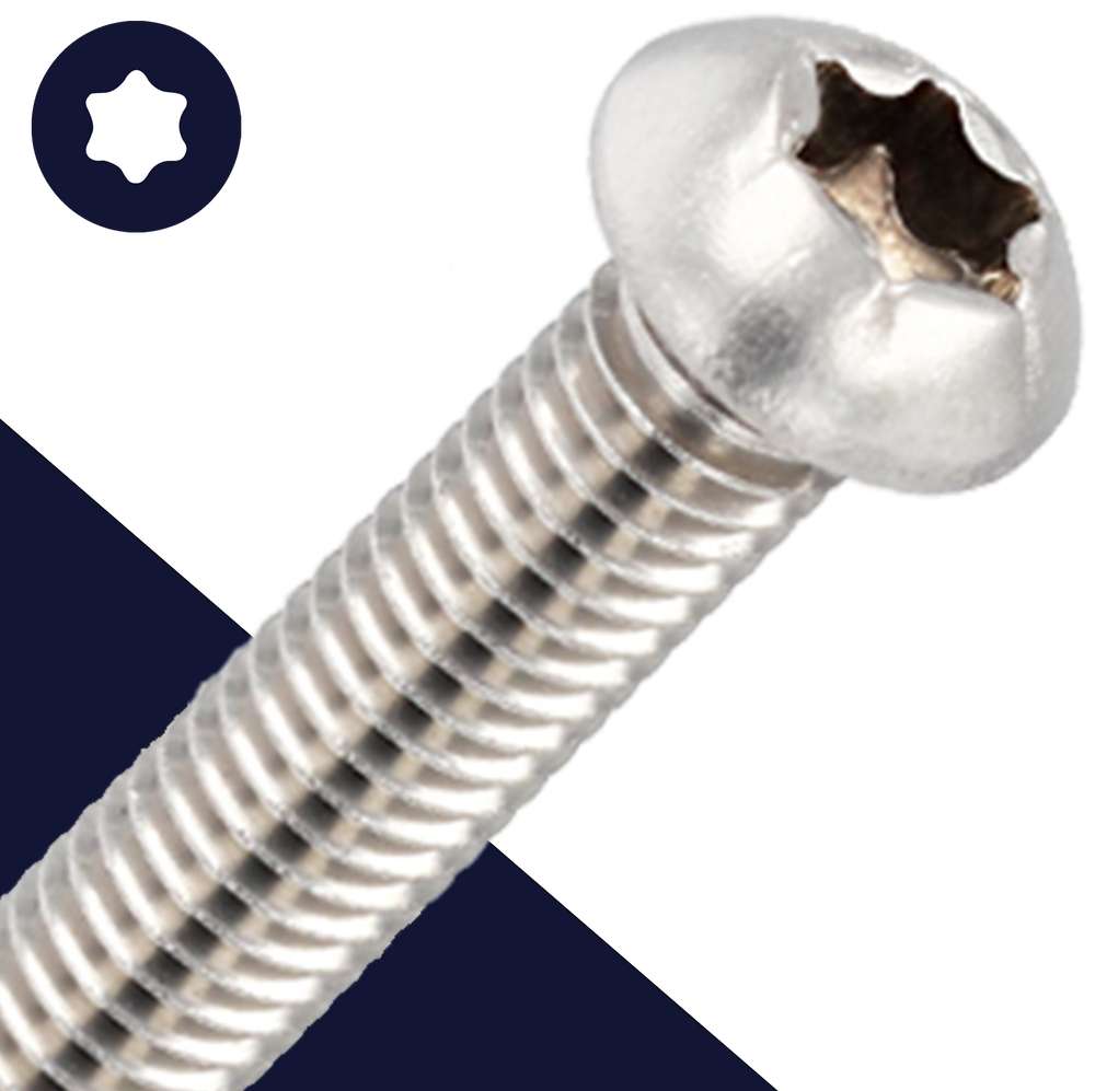 M8X1.25 Torx Button Head Cap Screw - A2 Stainless ISO 7380-1 TX