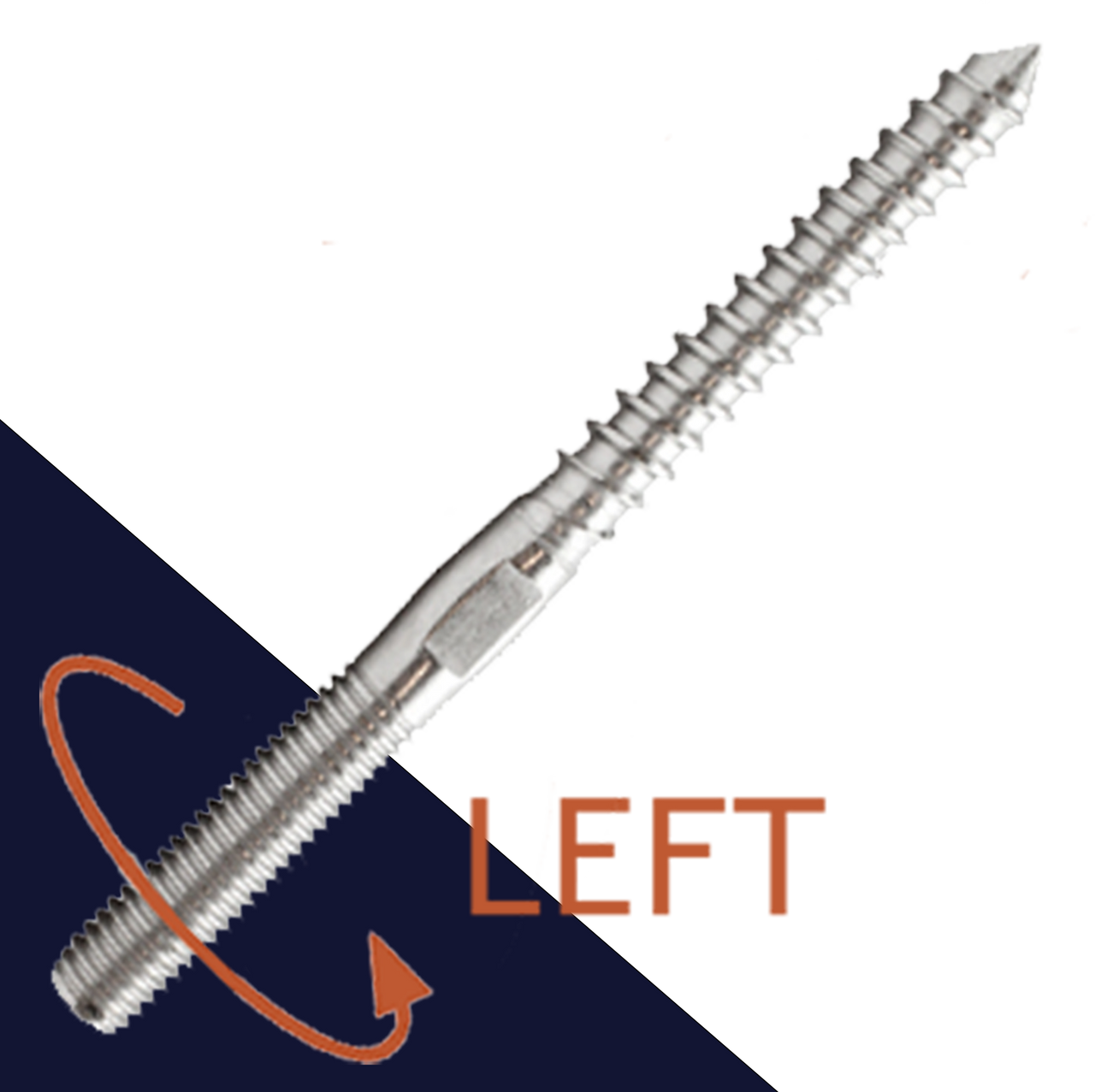 Left Hand Thread Hanger Bolt M5-M10 Stainless Steel - BelMetric