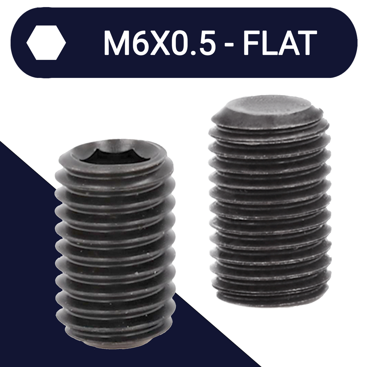 M6X0.5 Extra Fine Allen Set Screw Stud 45H DIN 913 Flat Point