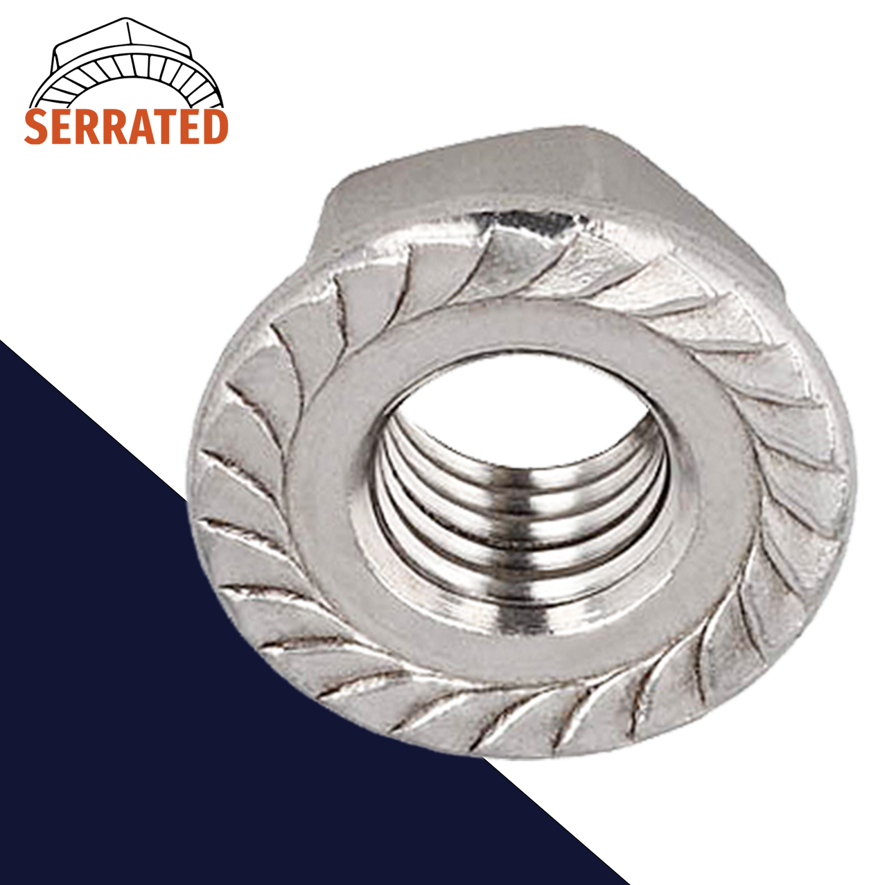 Flange Nut Serrated - A2 Stainless DIN 6923 - BelMetric