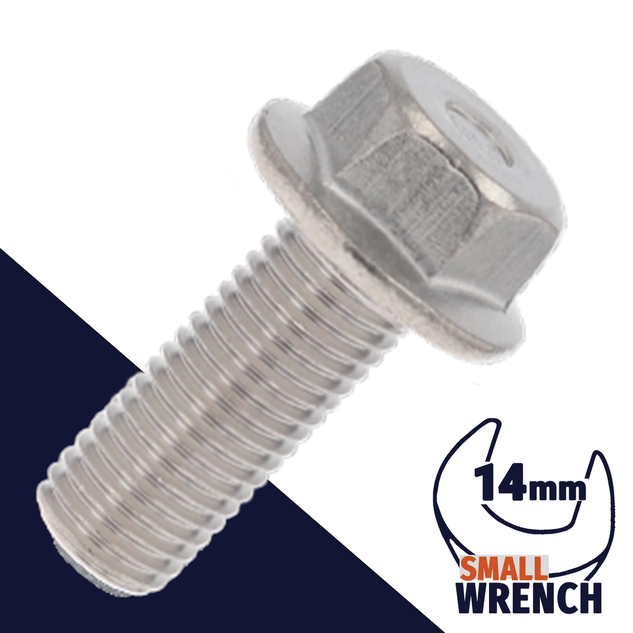 M10X1.25 Hex Head Flange Bolt WAF: 14mm - Stainless JIS B1189