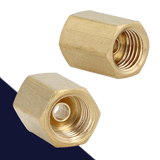 7/16-24" Brake Line Union,Inverted Flare,For 1/4" Tubing