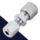 Metric Tee Union DIN "L",Compression Set,Zinc Plated Steel